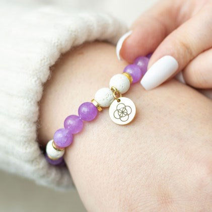 Anti-Anxiety Amethyst Crystal Essential Oil Bracelet N/A
