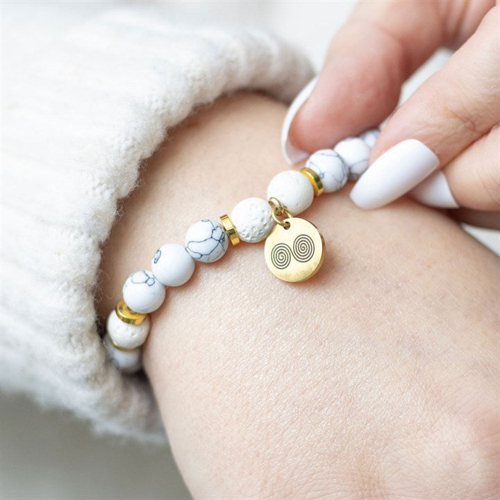 Stress Less Howlite Crystal Essential Oil Bracelet N/A