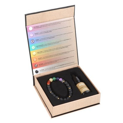 Seven Chakra Mixed Gemstone Essential Oil Bracelet N/A