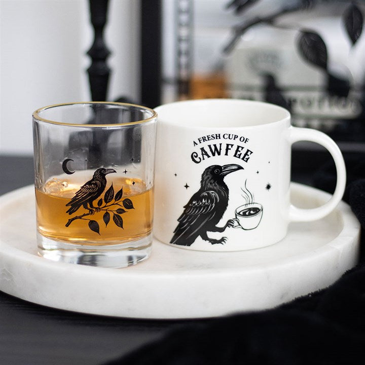 Perched Raven Drinking Glass N/A