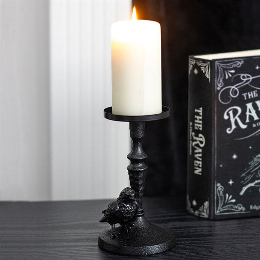 Mystic Raven Pillar Candle Holder N/A