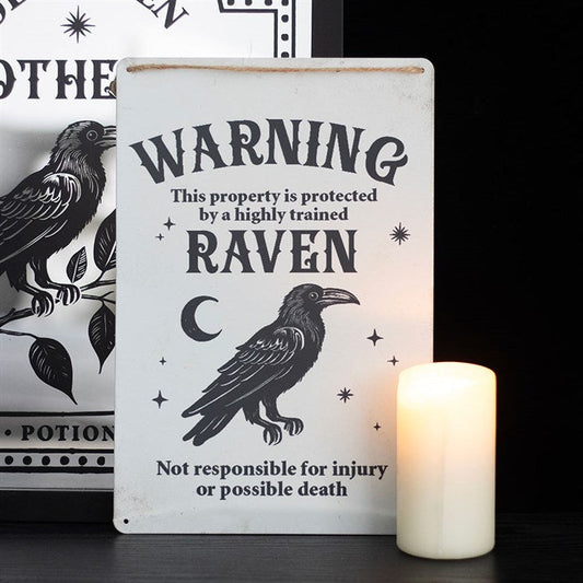 Protected by a Raven Hanging Sign N/A