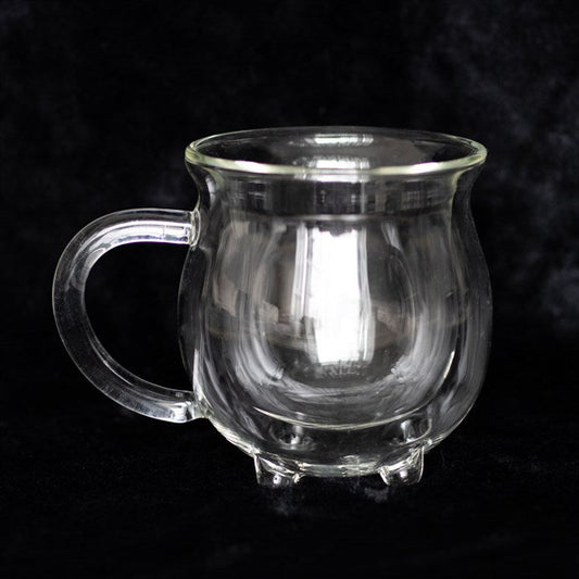 Clear Double Walled Glass Cauldron Mug N/A