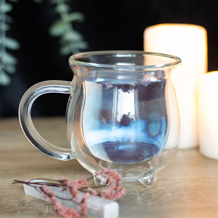 Clear Double Walled Glass Cauldron Mug N/A