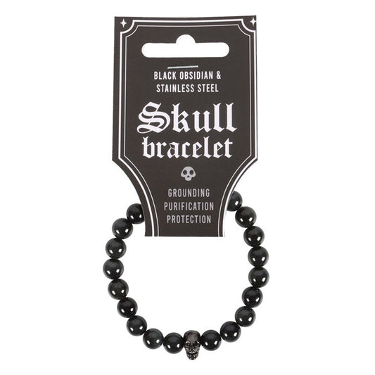 Black Obsidian Skull Bracelet N/A