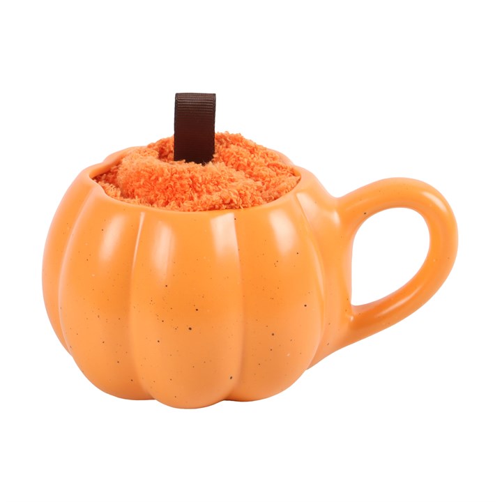 Pumpkin Shaped Mug and Socks Set N/A