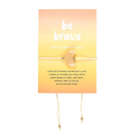 Be Brave Yellow Jade Crystal Moon Bracelet N/A