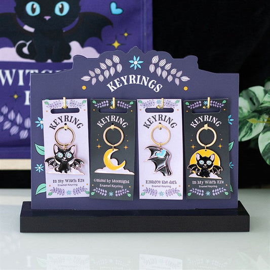 Set of 24 Cute and Creepy Keyrings on Display N/A