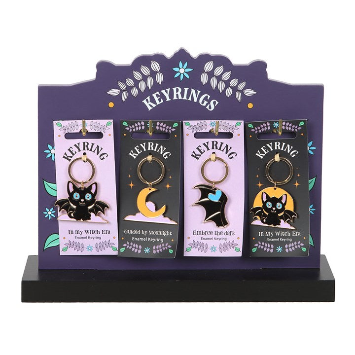 Set of 24 Cute and Creepy Keyrings on Display N/A