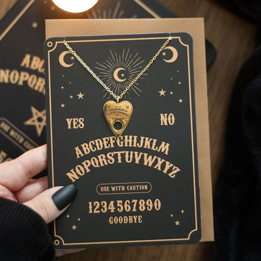 Talking Board Planchette Necklace Greeting Card N/A