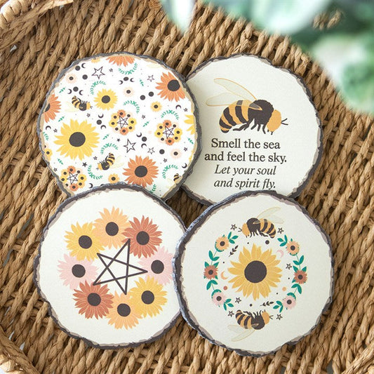 Summer Solstice Wood Slice Coaster Set N/A