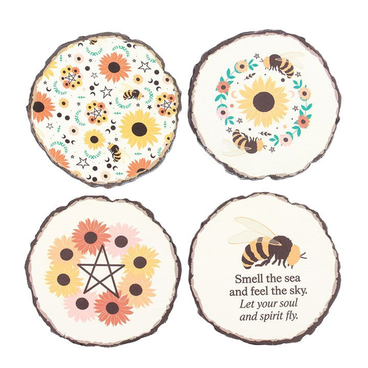 Summer Solstice Wood Slice Coaster Set N/A