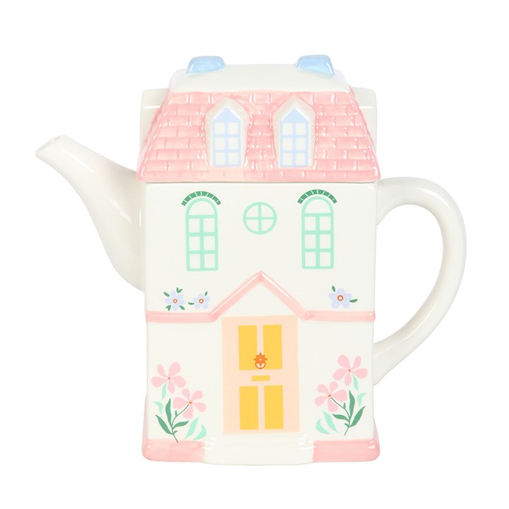 Pastel House Shaped Teapot N/A