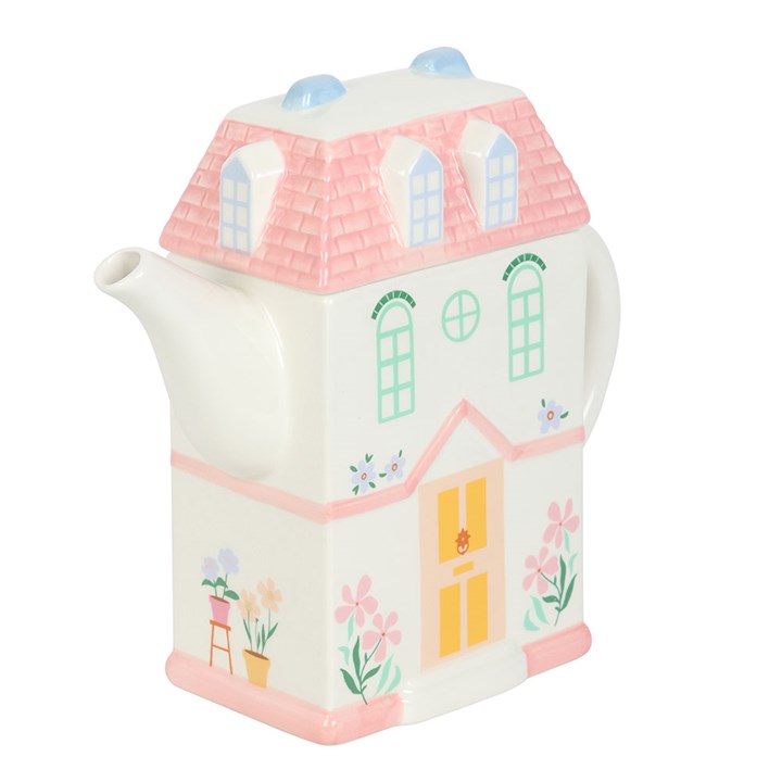 Pastel House Shaped Teapot N/A