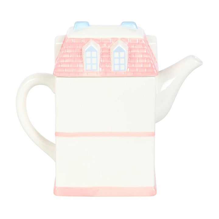 Pastel House Shaped Teapot N/A