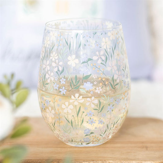 Ditsy Floral Print Stemless Glass N/A
