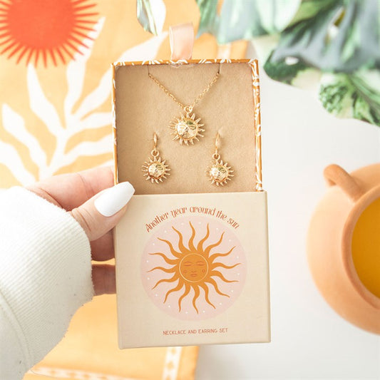 Sun Earring and Necklace Set N/A