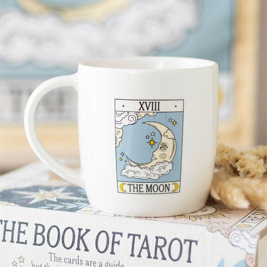 The Moon Vintage Tarot  Mug Front White Blue