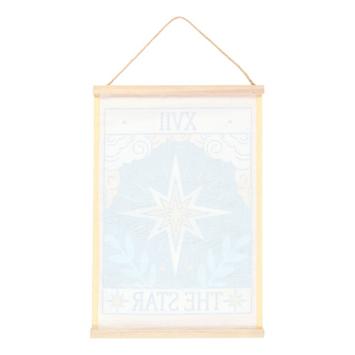 The Star Vintage Tarot Wall Hanging Back White Blue