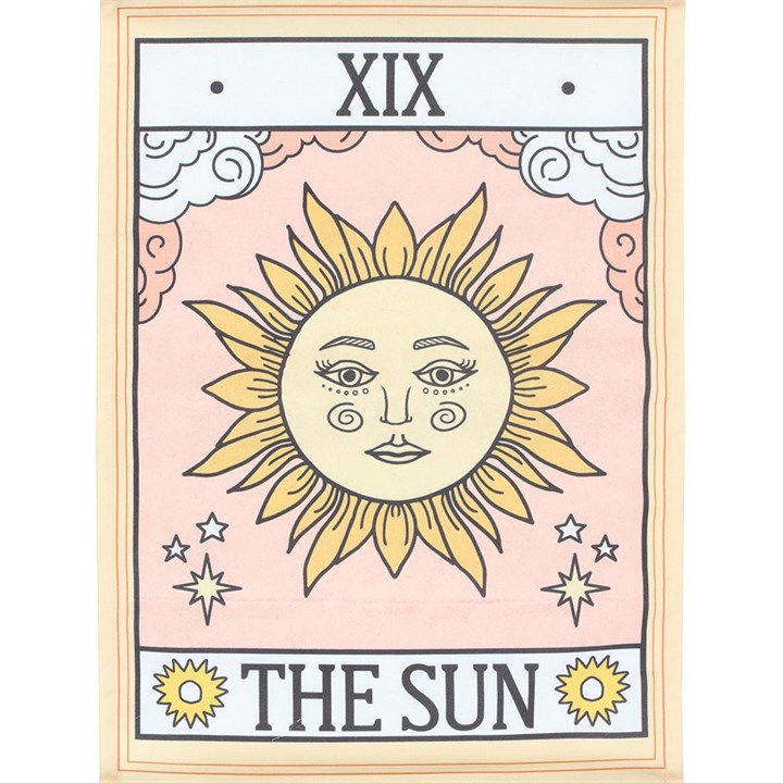 The Sun Vintage Tarot Wall Hanging Front Pink Cream