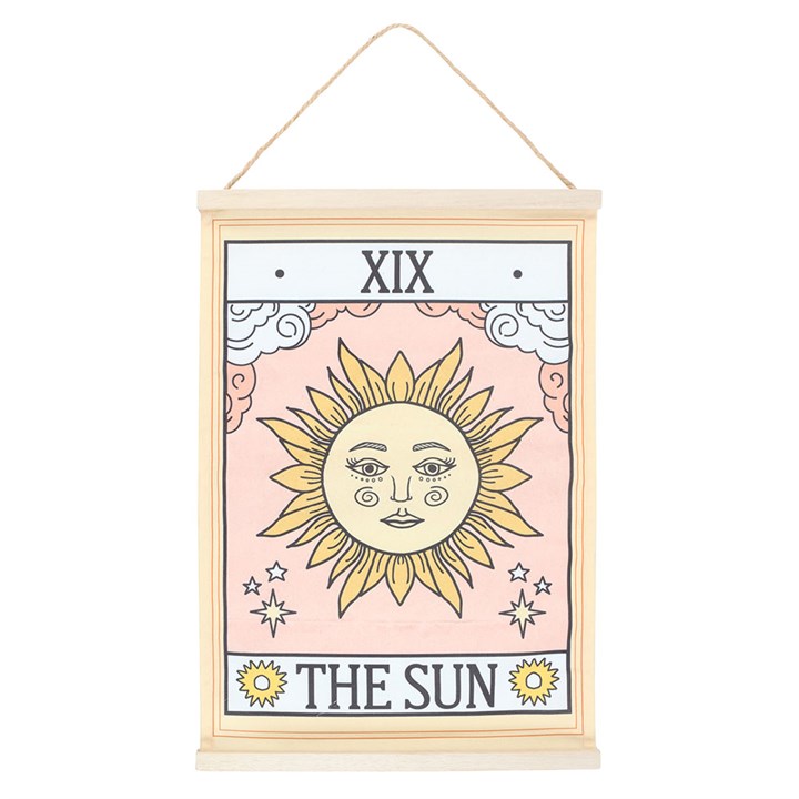 The Sun Vintage Tarot Wall Hanging Front Pink Cream