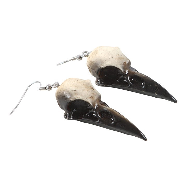 Resin Crow Skull Earrings N/A