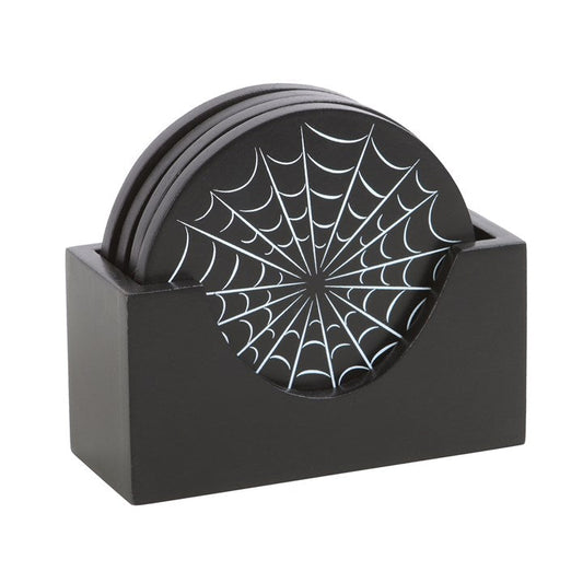 Black Spiderweb Coaster Set N/A