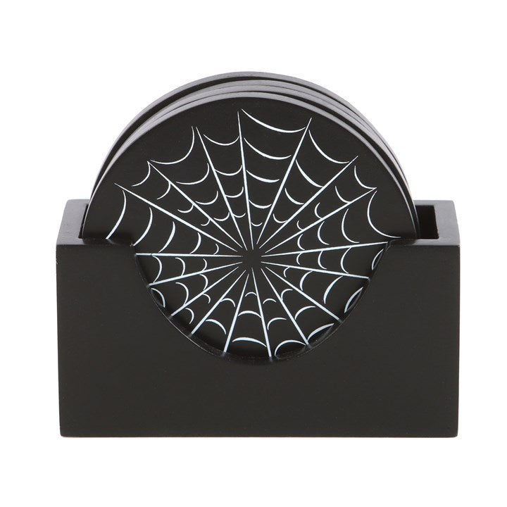 Black Spiderweb Coaster Set N/A