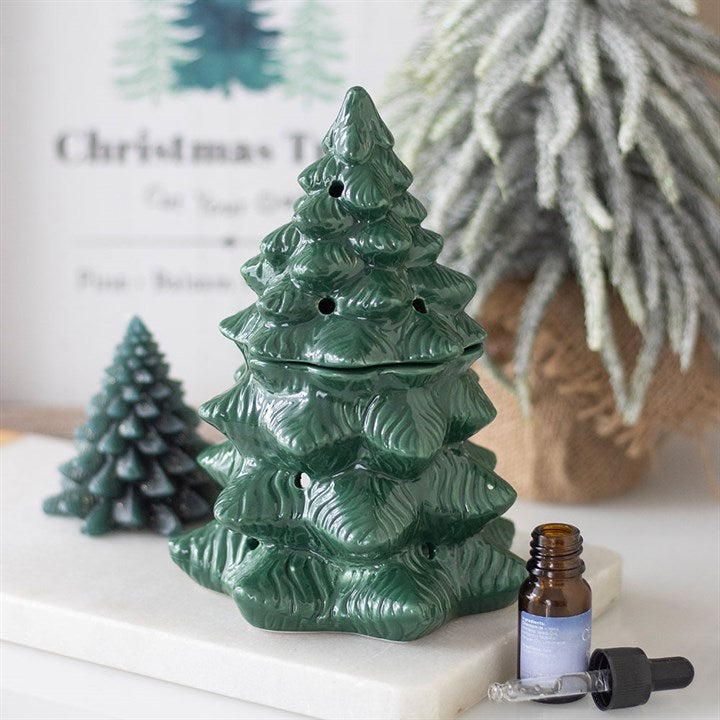 Green Fir Tree Oil Burner and Wax Warmer N/A