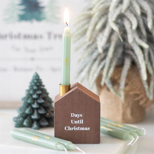 Set of 24 Mini Advent Candles with Holder N/A