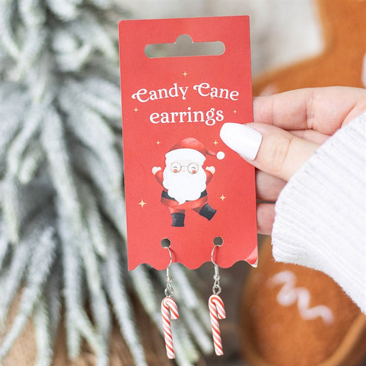 Candy Cane Dangle Earrings N/A