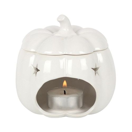 White Pumpkin Oil Burner Front White Grey