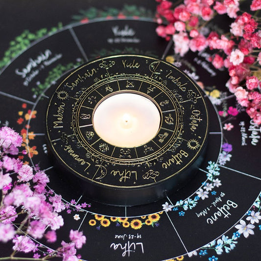 Wheel of the Year Tealight Candle Holder N/A