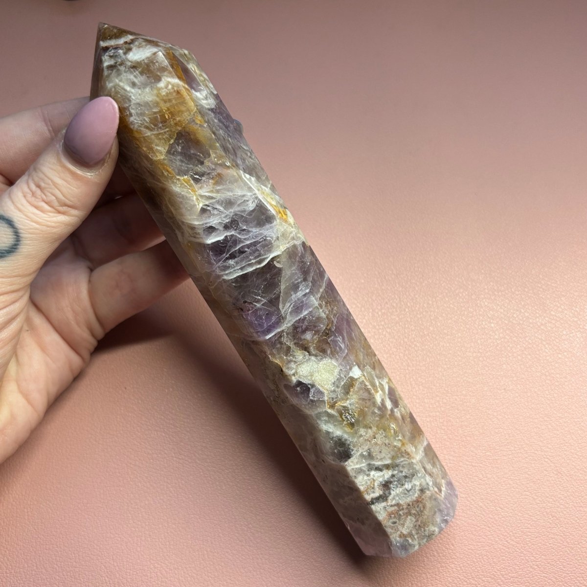 Amethyst crazy lace agate tower Crystal - Witch, Pagan, Witchcraft, Spiritual