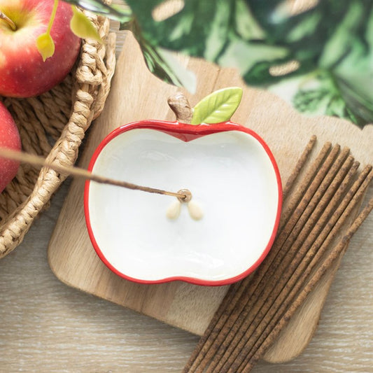 Apple Incense Holder top red white