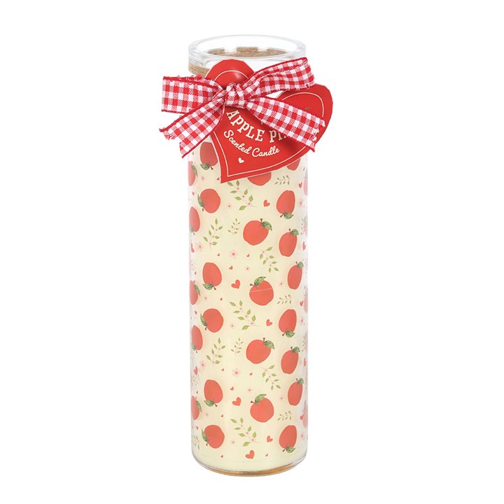 Apple Print Apple Pie Tube Candle front red white