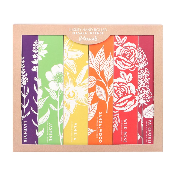 Aromatic Botanical Masala Incense Stick Variety Set top brown white