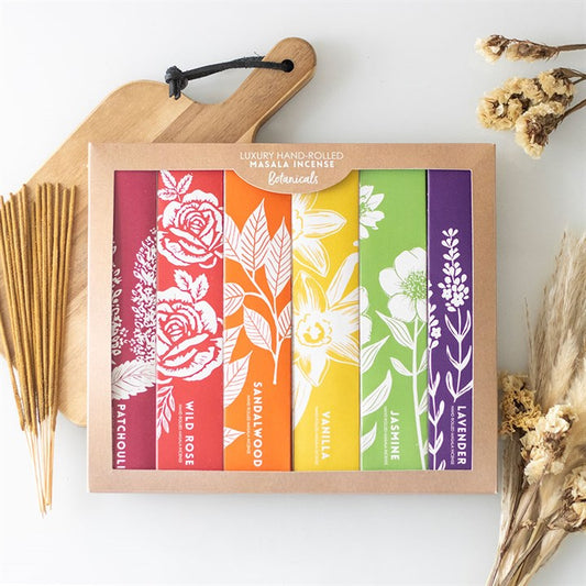 Aromatic Botanical Masala Incense Stick Variety Set top brown white