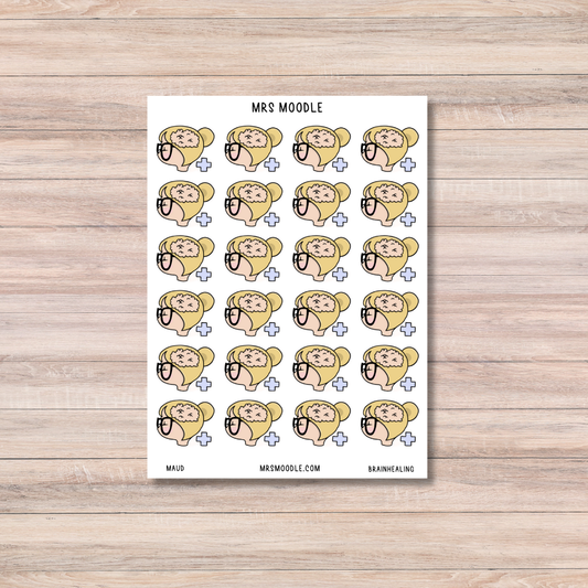 maud brain healing character journal sticker