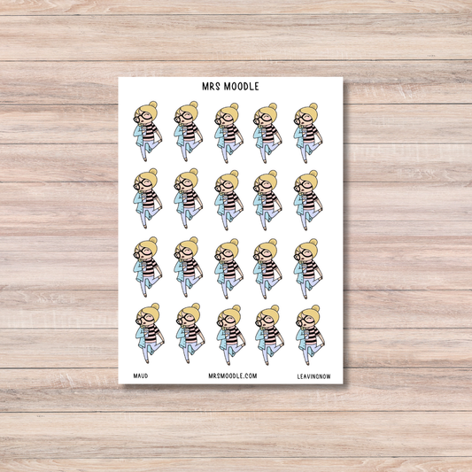 maud leaving now character journal sticker