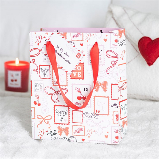 Valentine Postage Stamp Print Gift Bag N/A