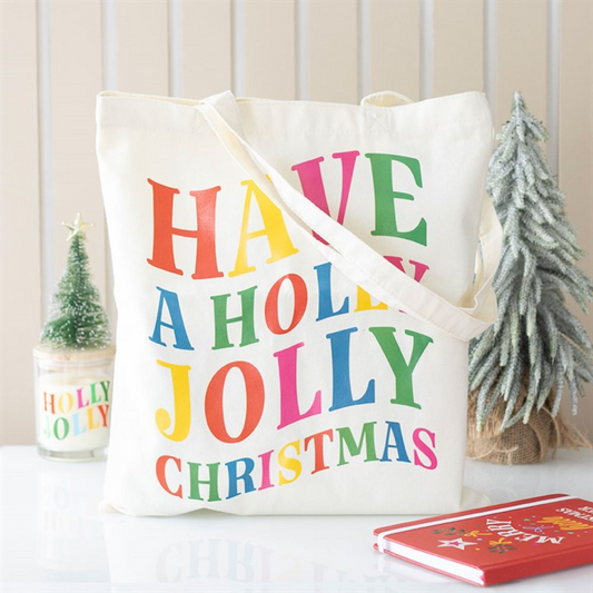 Holly Jolly Christmas Polyester Tote Bag N/A