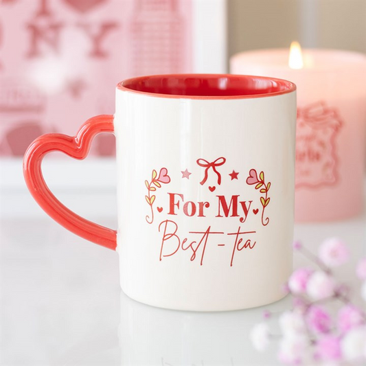 For My Best-Tea Mug with Heart Handle N/A
