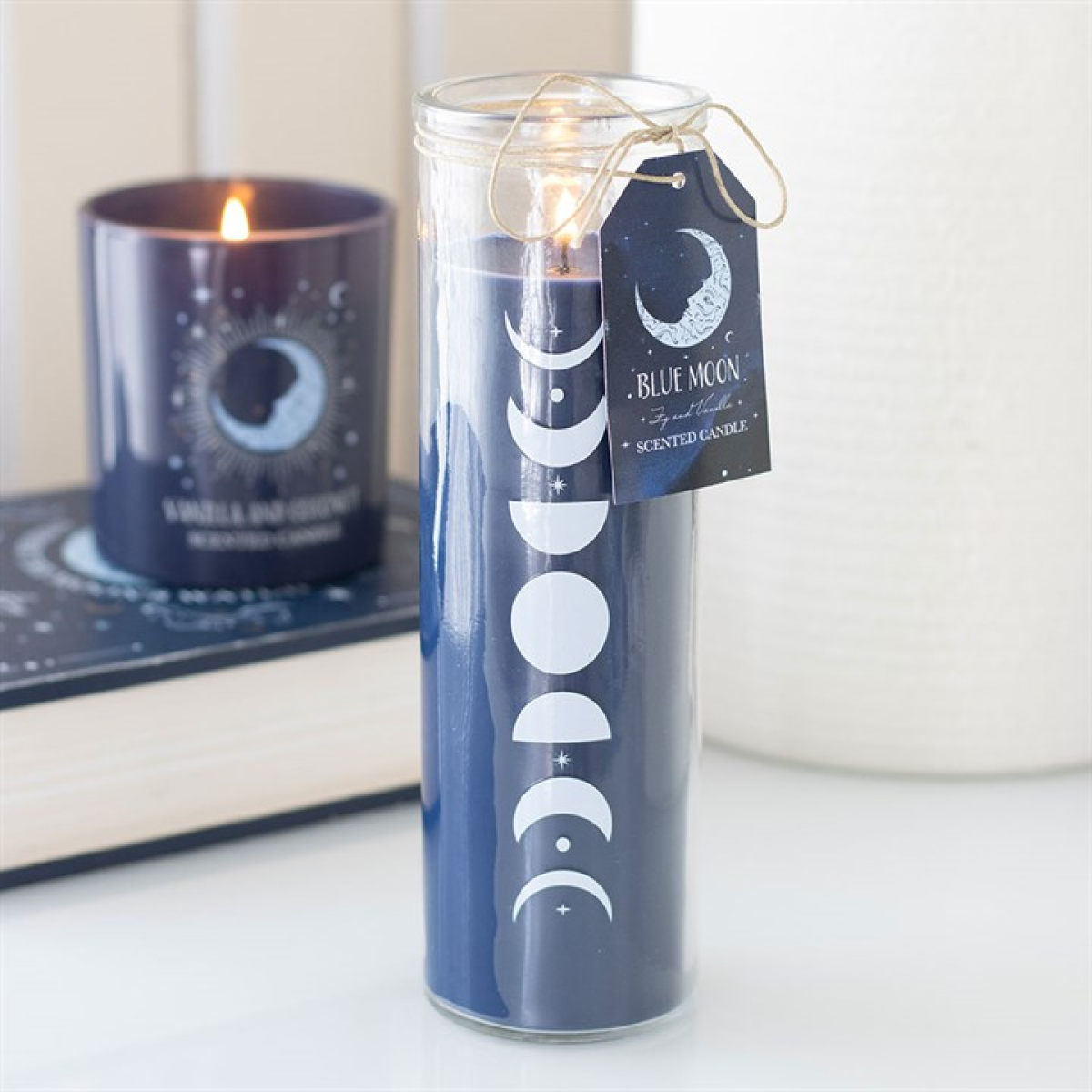 Blue Moon Phase Fig & Vanilla Scented Glass Tube Candle N/A