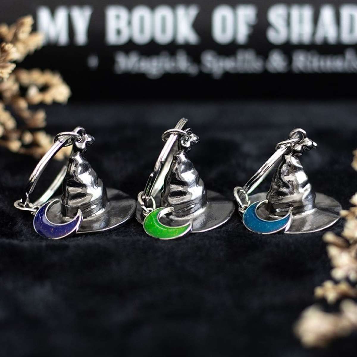 Set of 3 Coven Sisters Witch Hat Keyrings N/A