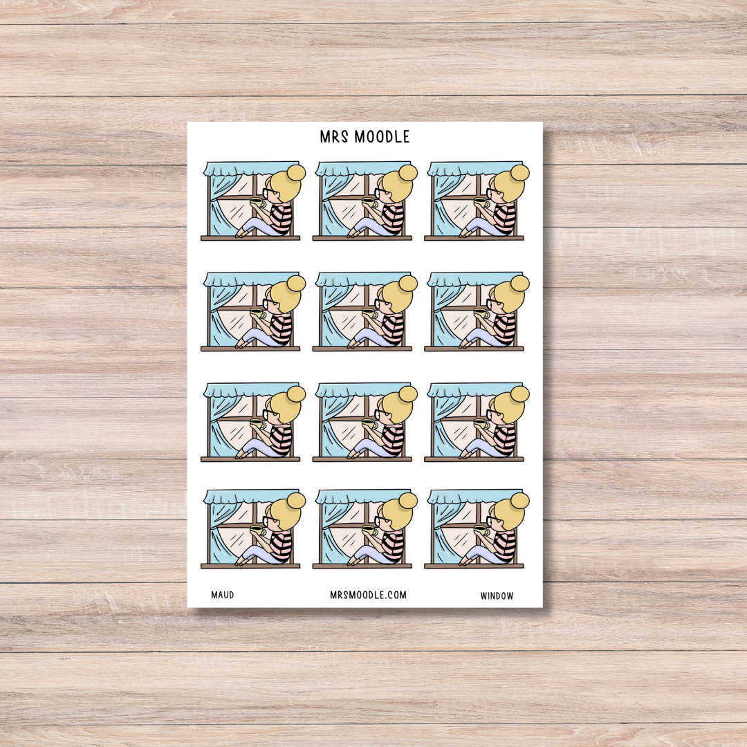 maud in the window character journal sticker