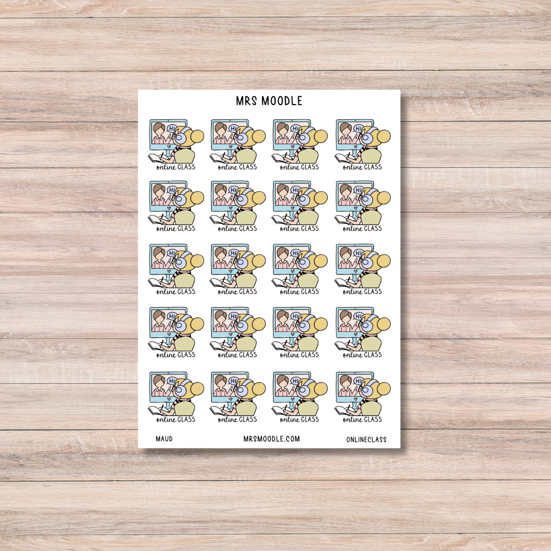 maud online class character journal sticker