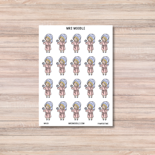 maud pamper time character journal sticker