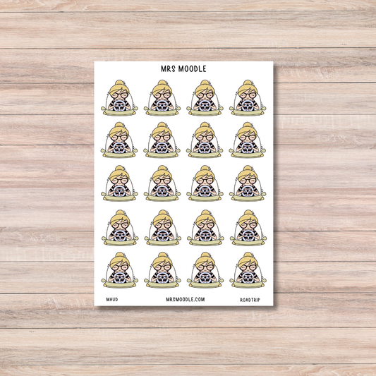 maud road trip character journal sticker