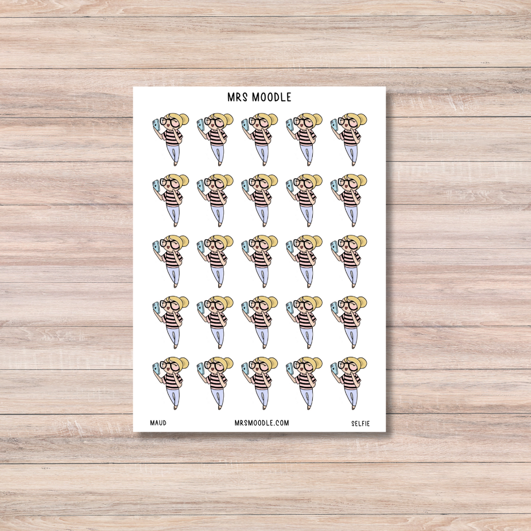 maud selfie character journal sticker